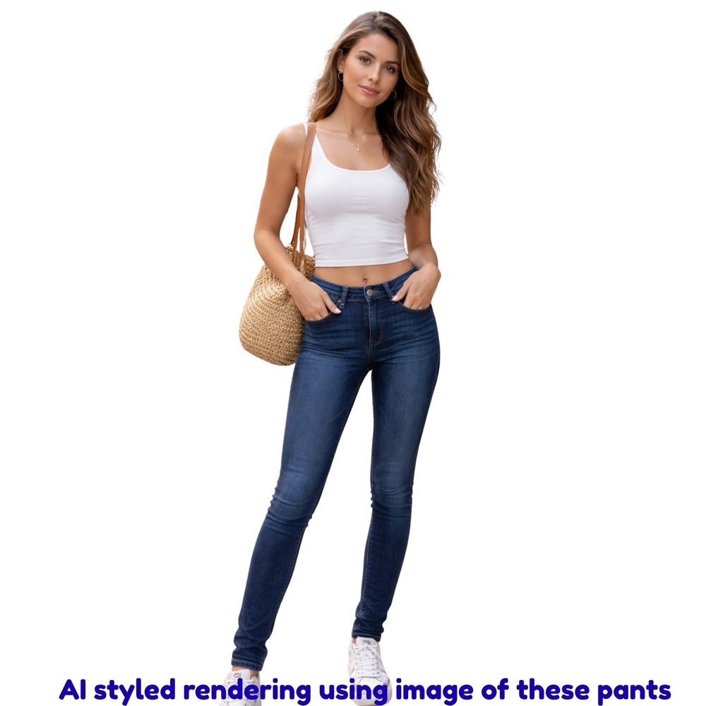 BKE Women 25R Stella Skinny 30" Low Rise Jeans‎ Dark Wash Stretch ABK3211 Y2K